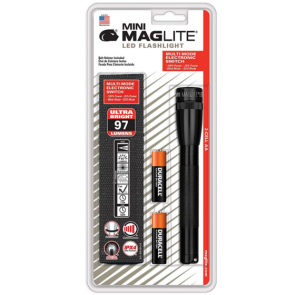 Maglite Mini LED 2-Cell AA Flashlight With Holster - Black