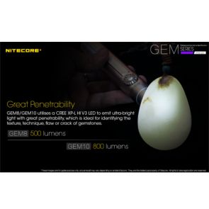 Nitecore GEM8 Jeweler / Gemstone Identification Flashlight